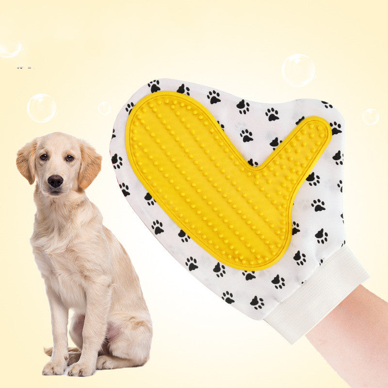 Nolva Pet Grooming Glove - in use on dog